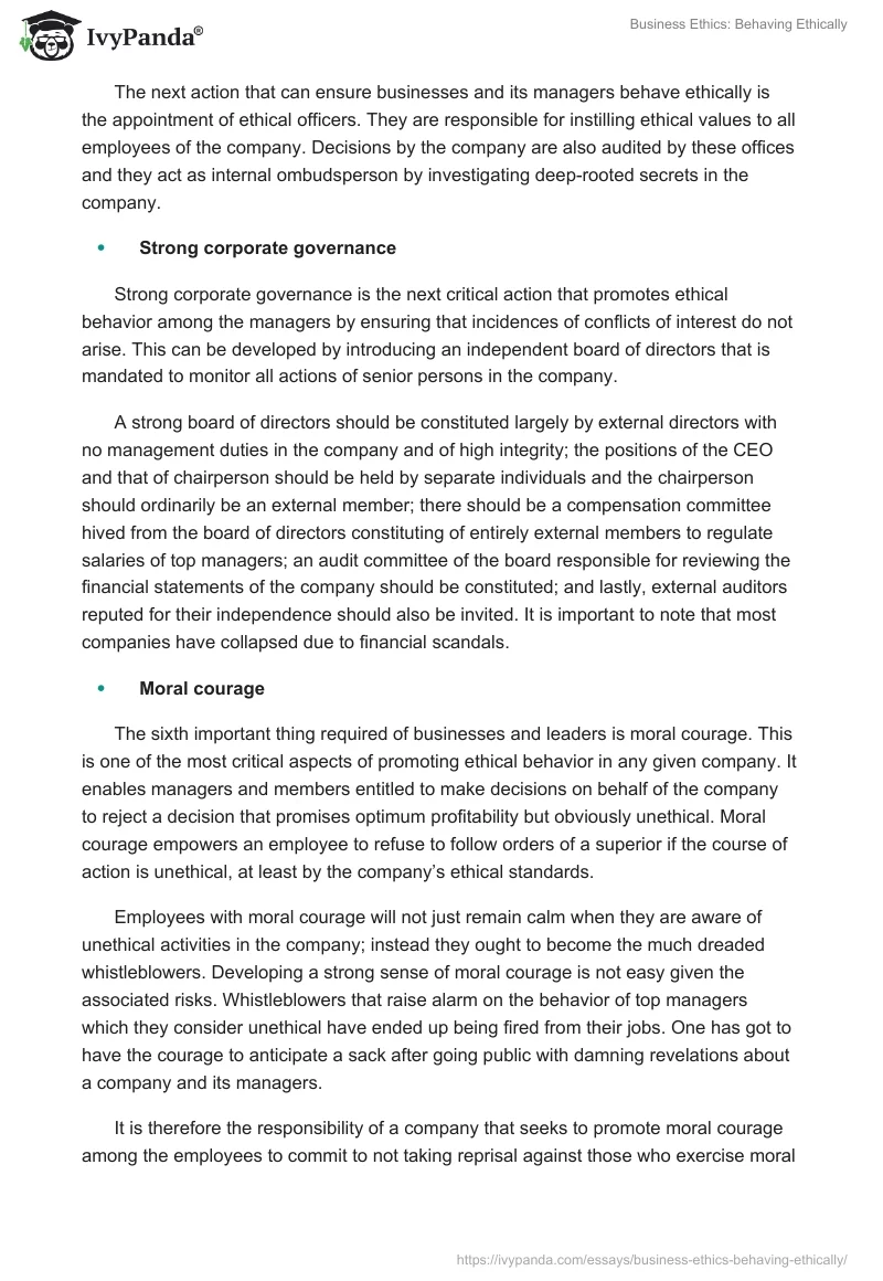 Business Ethics: Behaving Ethically. Page 4