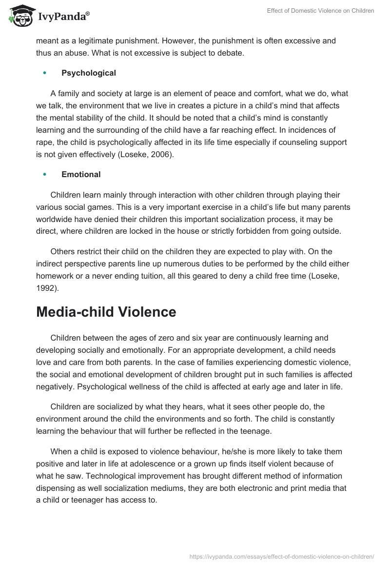 Effect of Domestic Violence on Children. Page 2