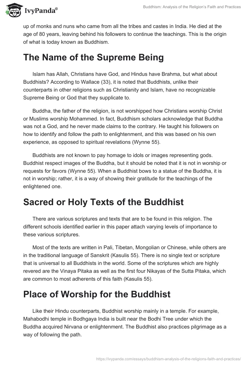 Buddhism: Analysis of the Religion’s Faith and Practices. Page 3