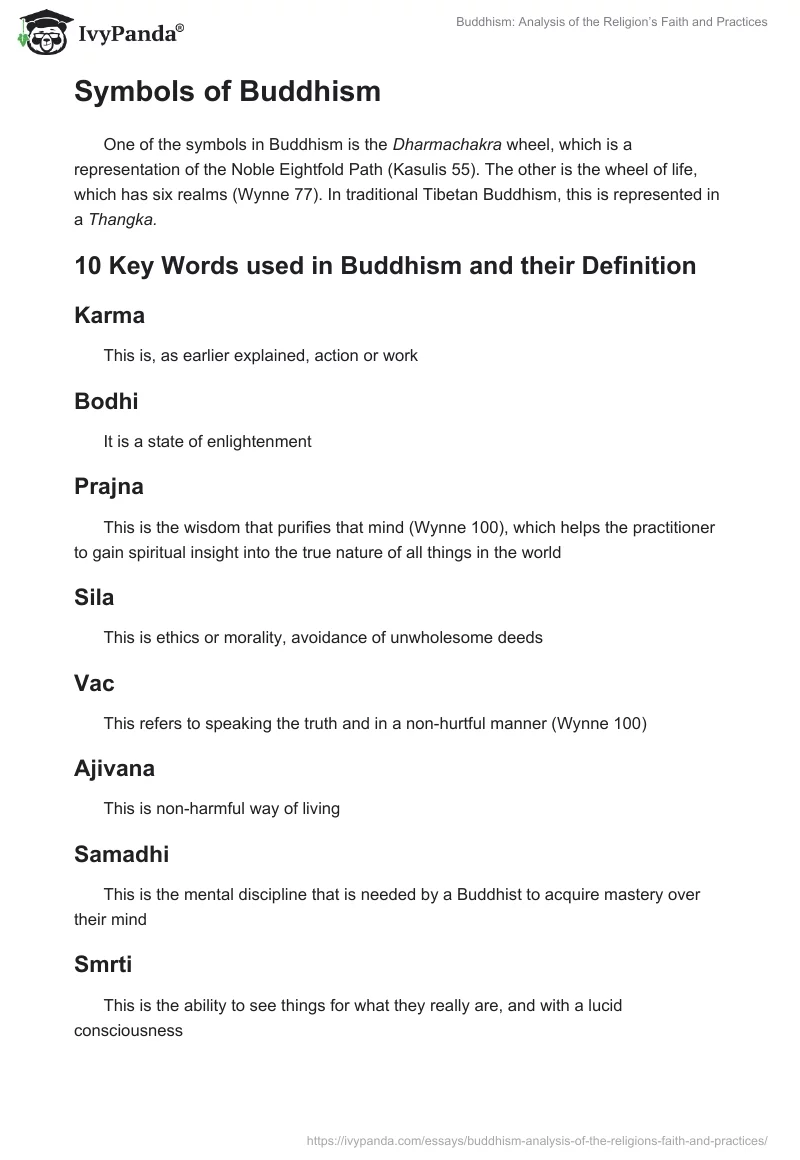 Buddhism: Analysis of the Religion’s Faith and Practices. Page 5