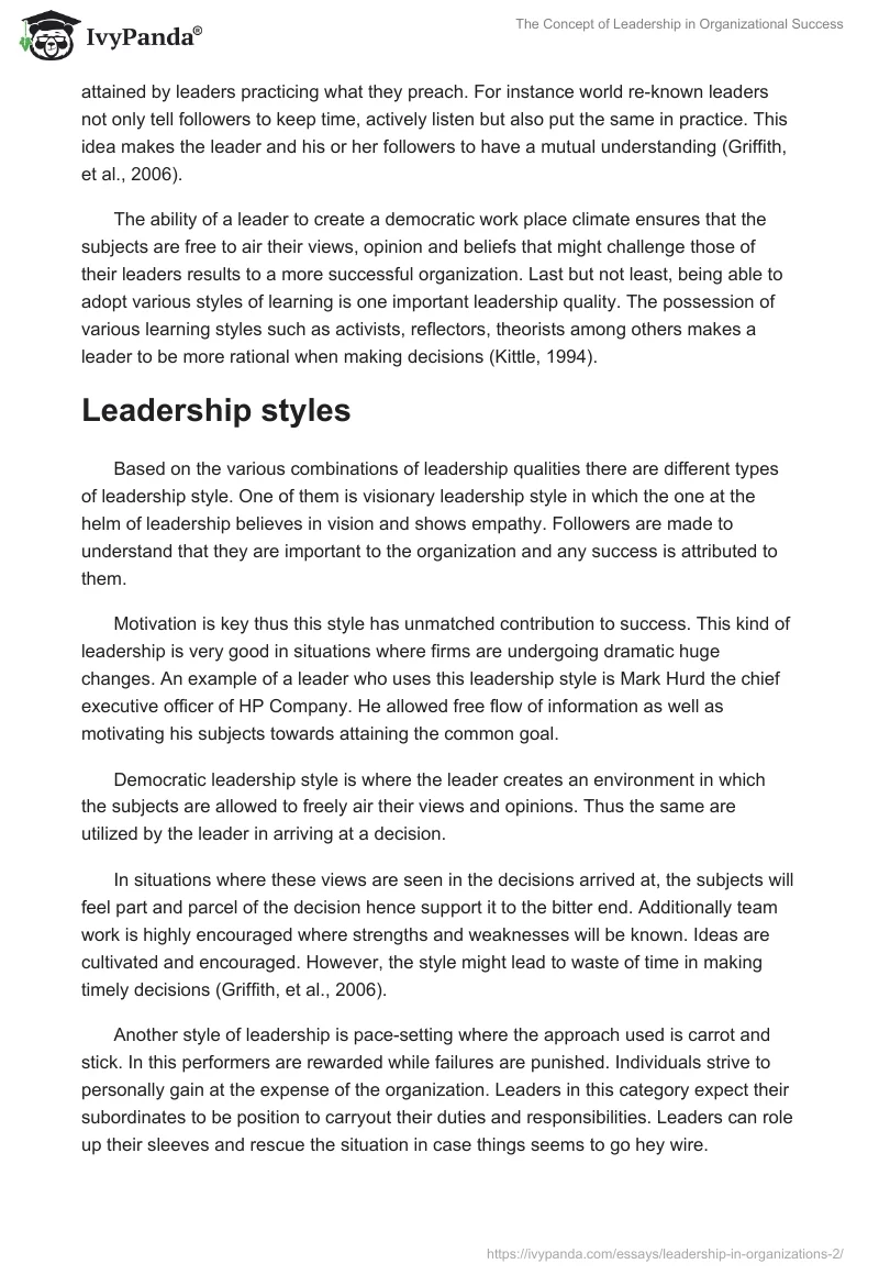The Concept of Leadership in Organizational Success. Page 3