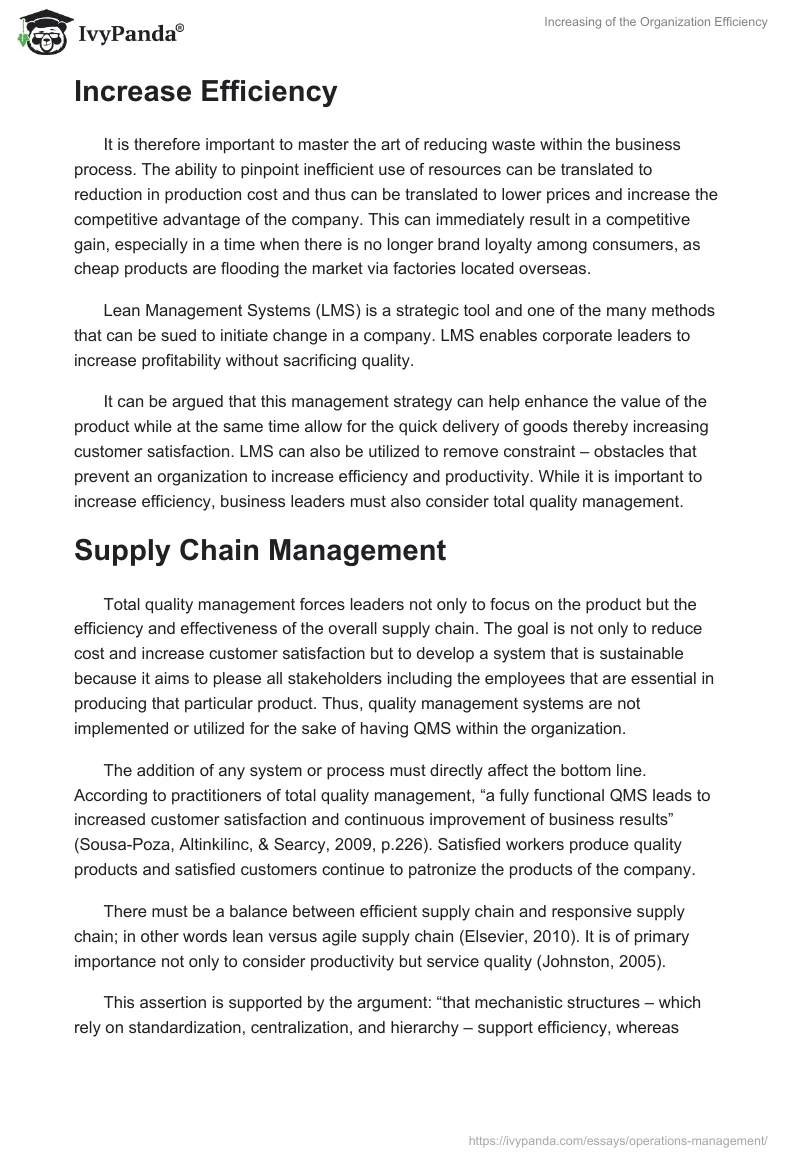 Increasing of the Organization Efficiency. Page 2