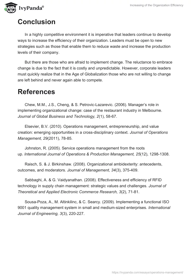 Increasing of the Organization Efficiency. Page 4