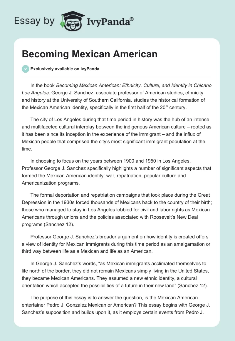 Becoming Mexican American. Page 1