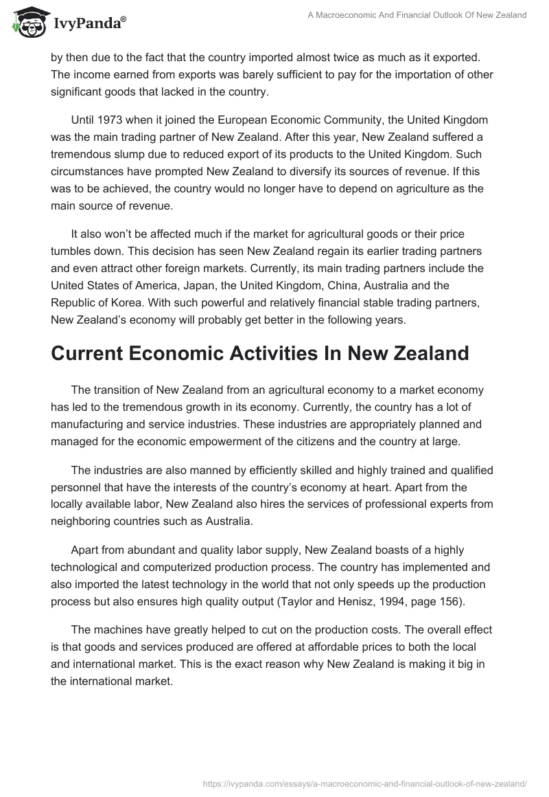 A Macroeconomic And Financial Outlook Of New Zealand. Page 2