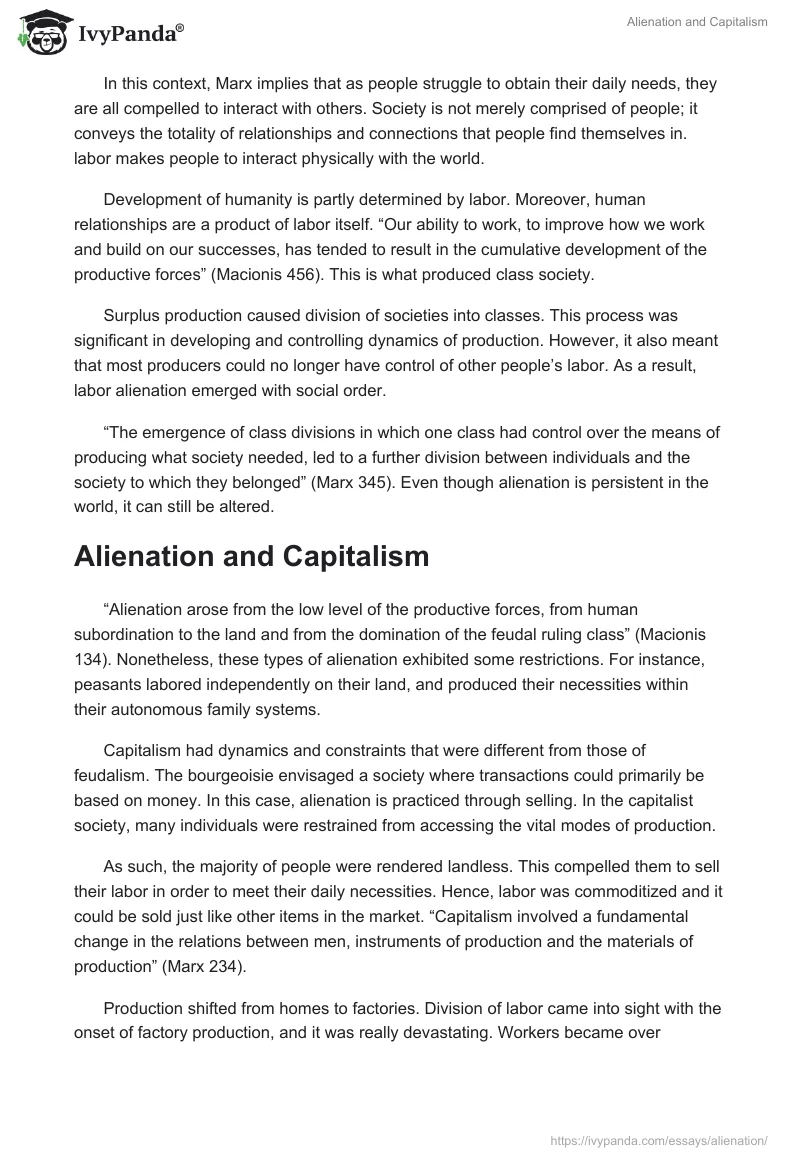 Alienation and Capitalism. Page 2
