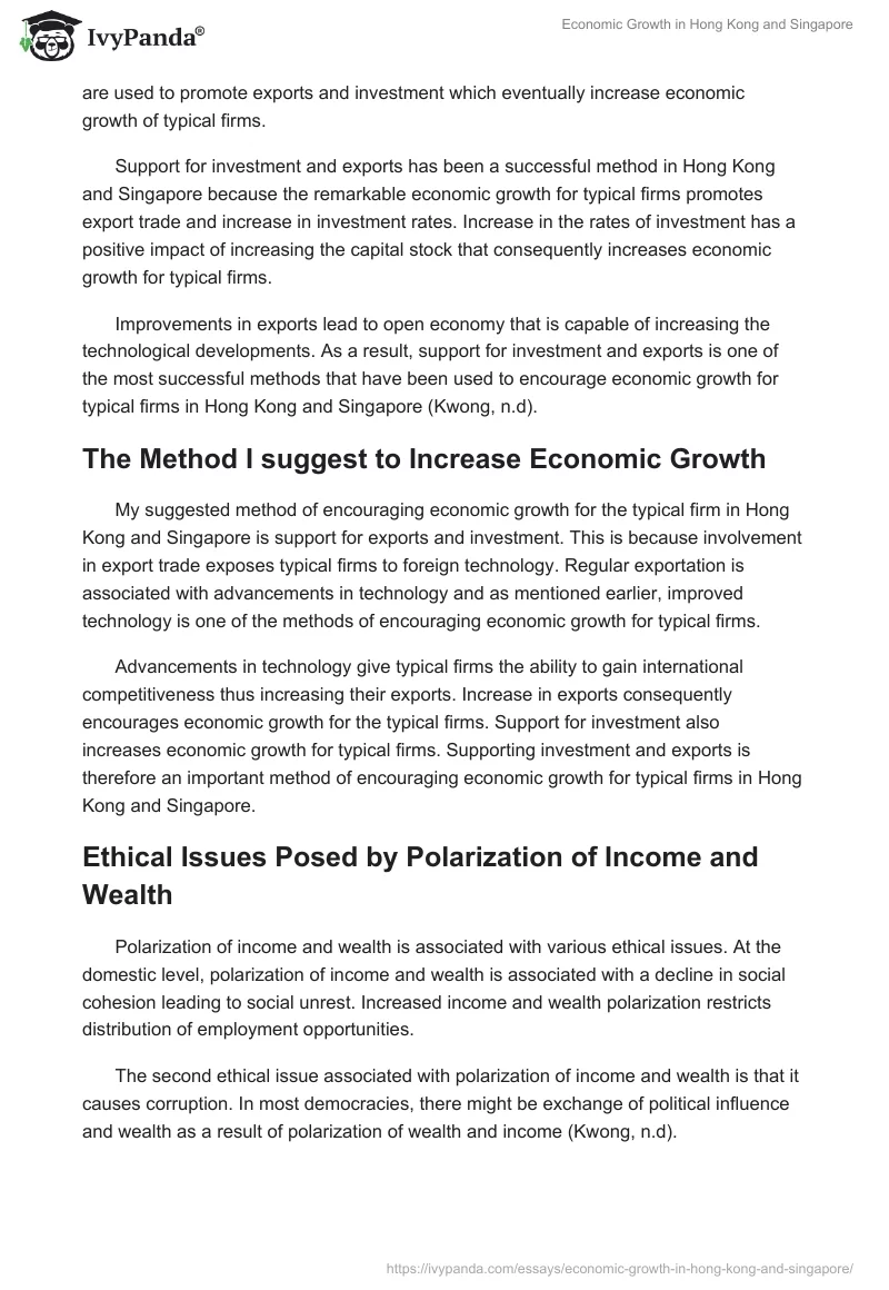Economic Growth in Hong Kong and Singapore. Page 3