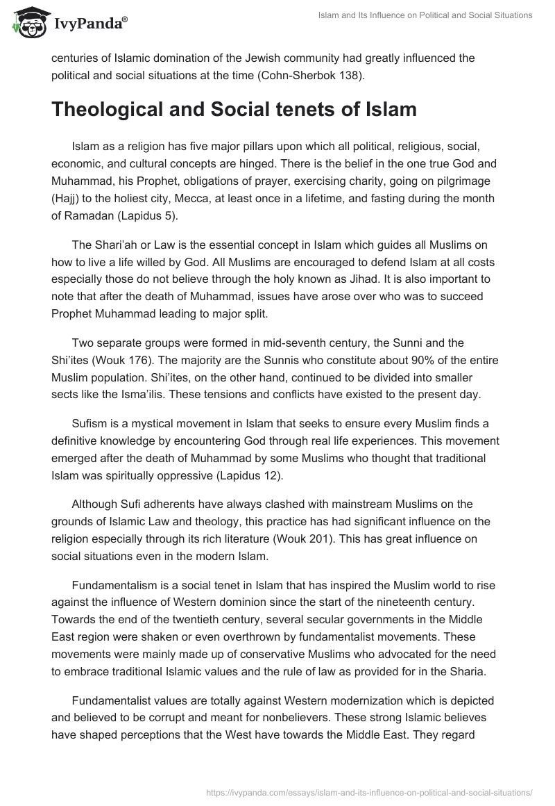 Islam and Its Influence on Political and Social Situations. Page 3