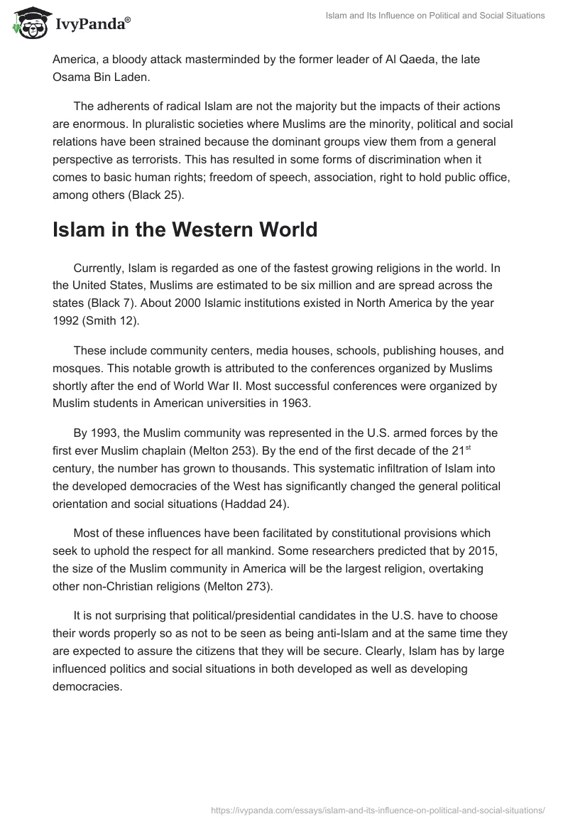 Islam and Its Influence on Political and Social Situations. Page 5