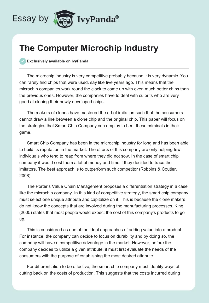 The Computer Microchip Industry. Page 1