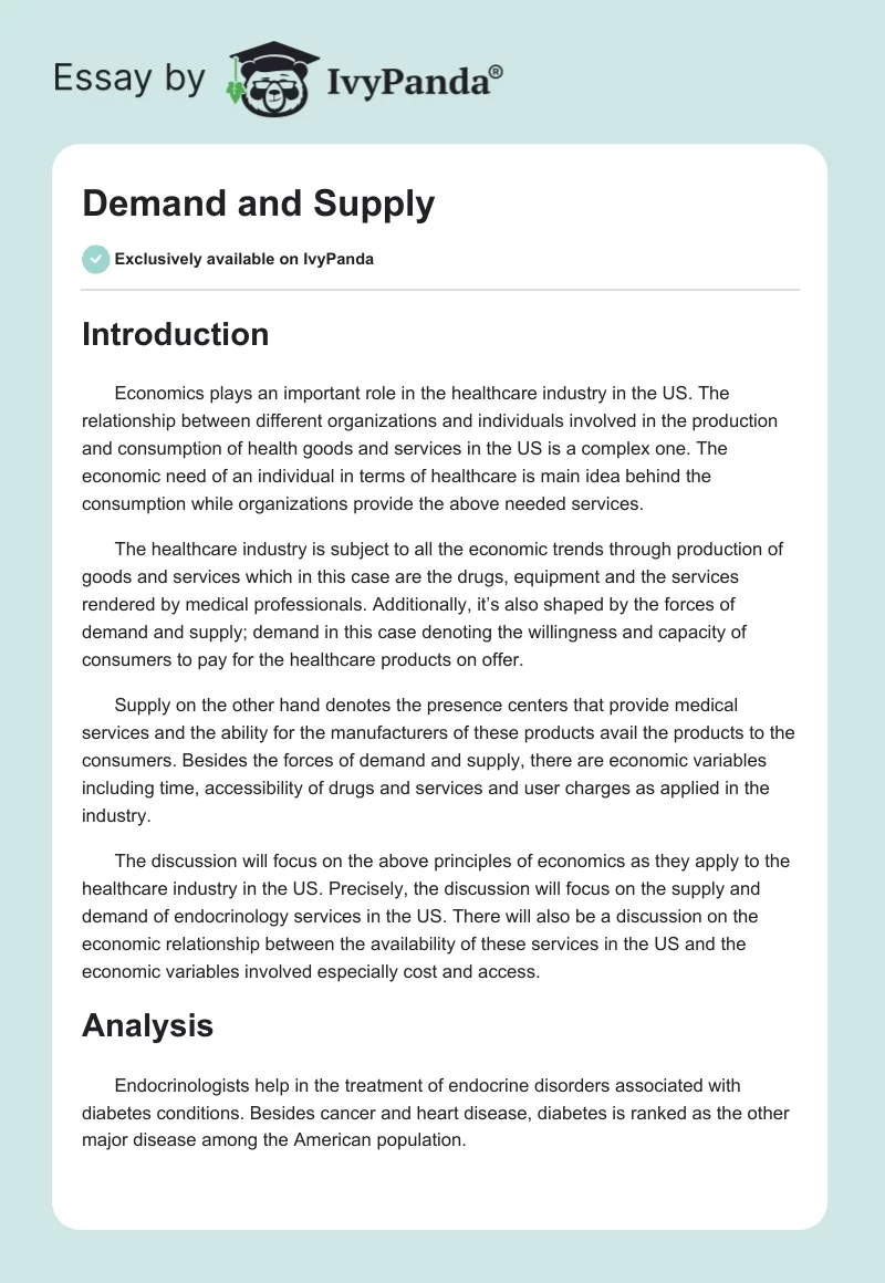 Demand and Supply. Page 1