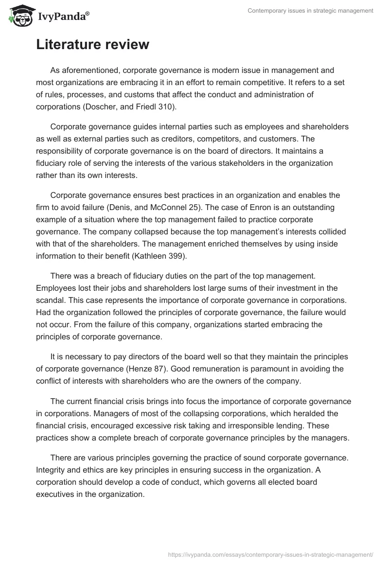 Contemporary issues in strategic management. Page 2
