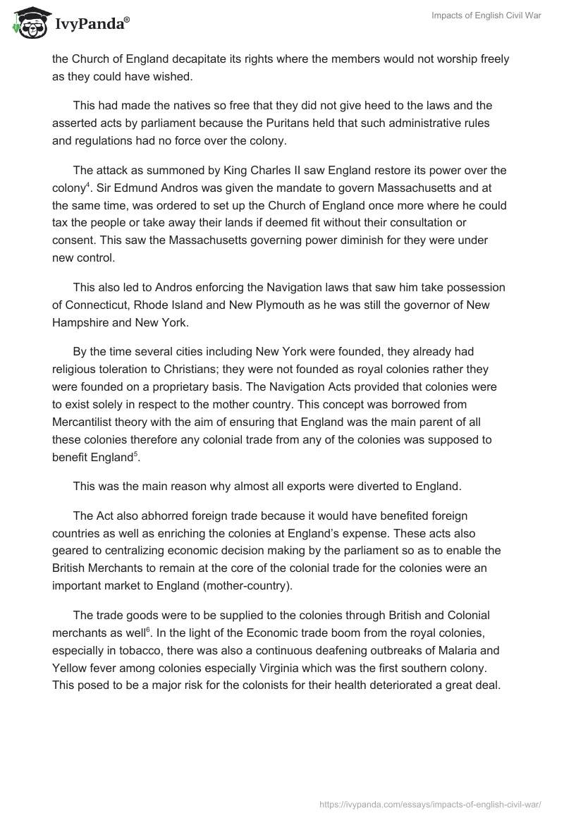 Impacts of English Civil War. Page 3