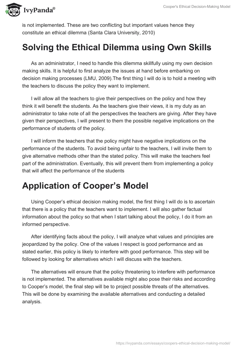 Cooper's Ethical Decision-Making Model. Page 2