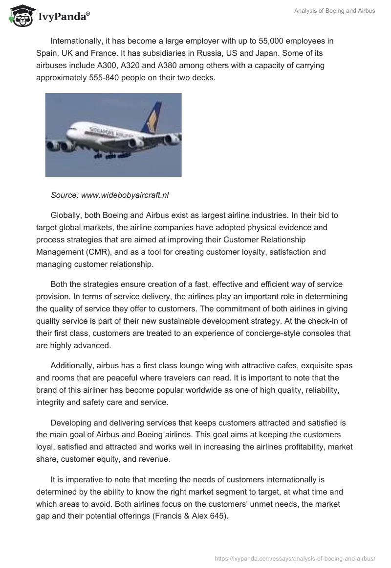 Analysis of Boeing and Airbus. Page 2