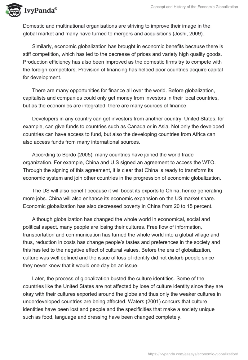 Concept and History of the Economic Globalization. Page 2