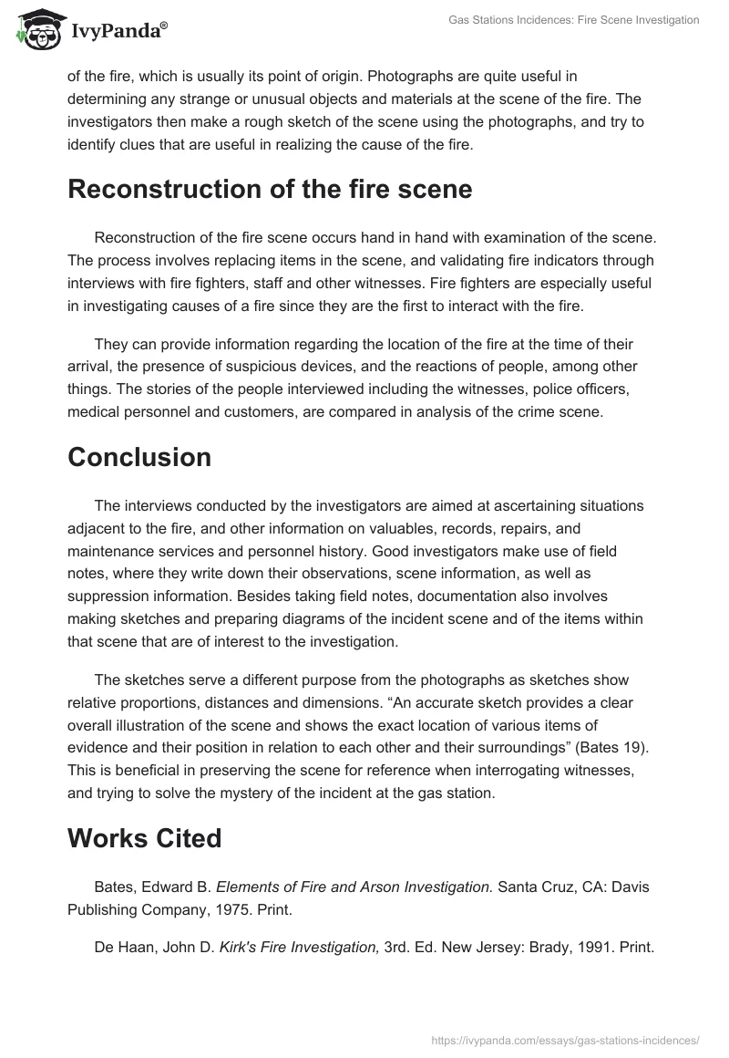 Gas Stations Incidences: Fire Scene Investigation. Page 2