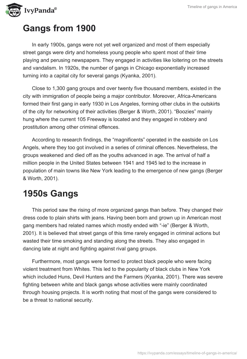Timeline of gangs in America. Page 2