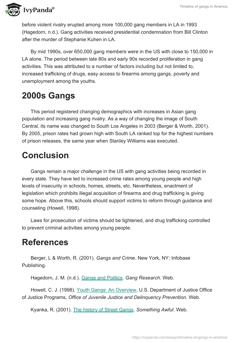 Timeline of gangs in America. Page 4
