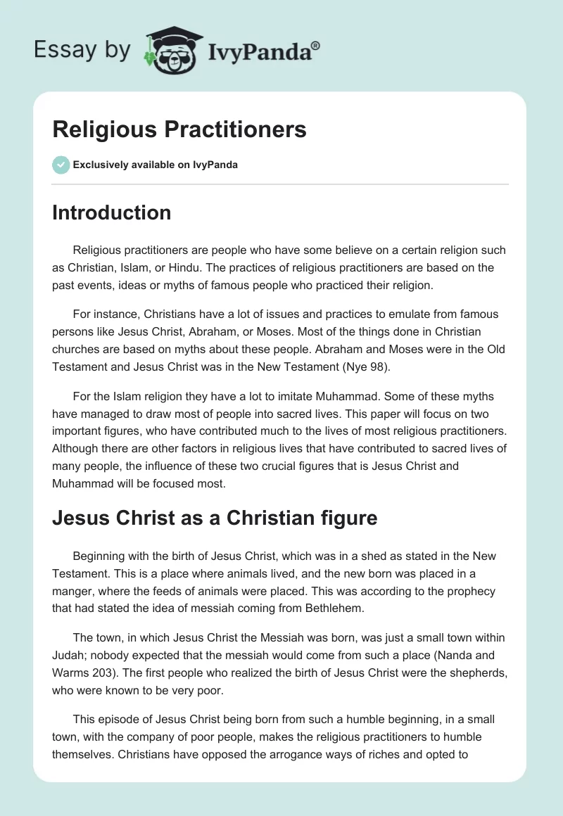 Religious Practitioners. Page 1