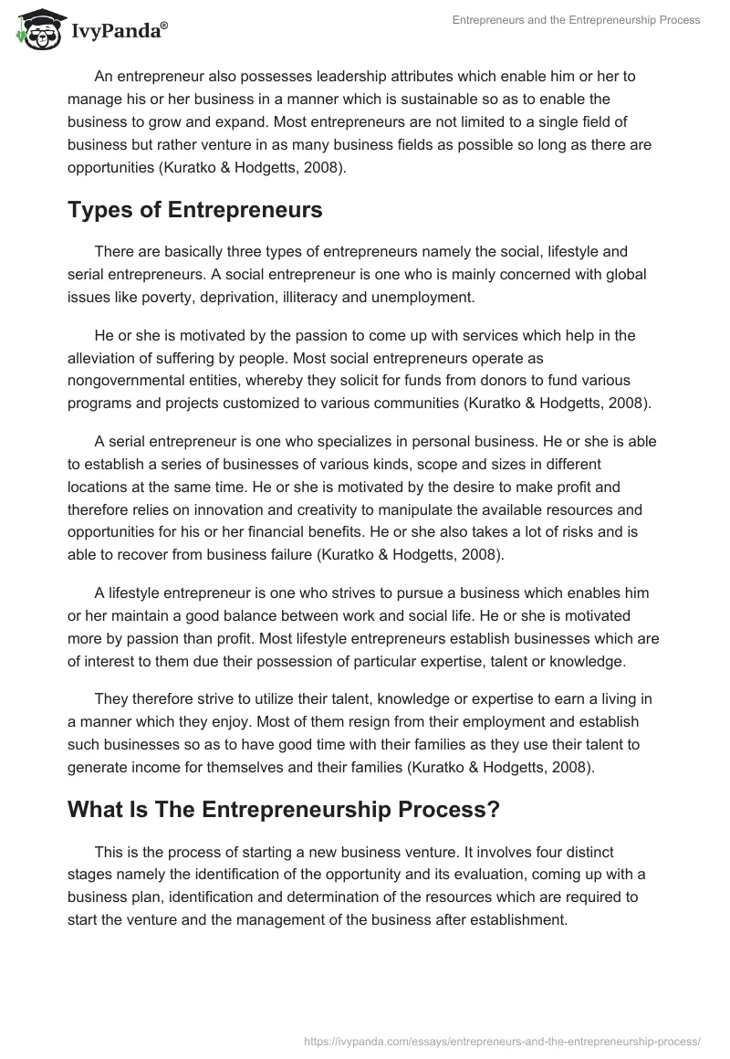 Entrepreneurs and the Entrepreneurship Process. Page 2