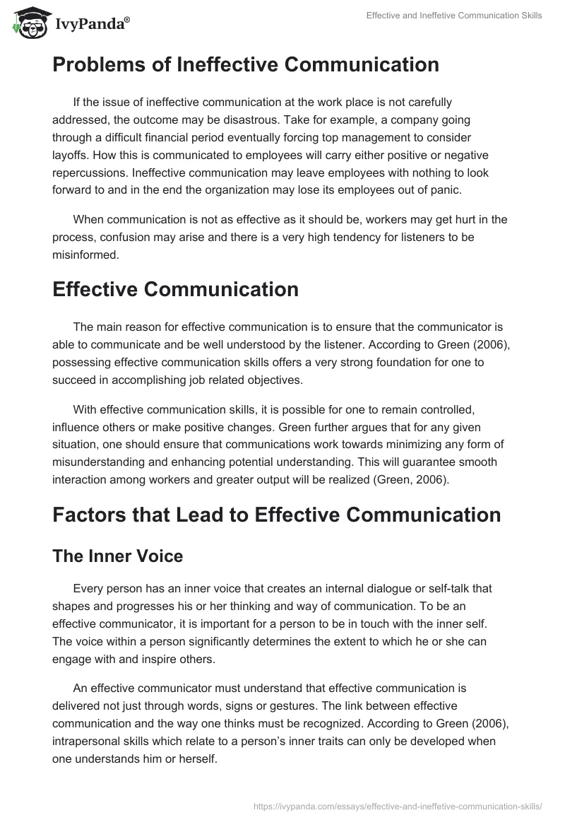 Effective and Ineffetive Communication Skills. Page 3