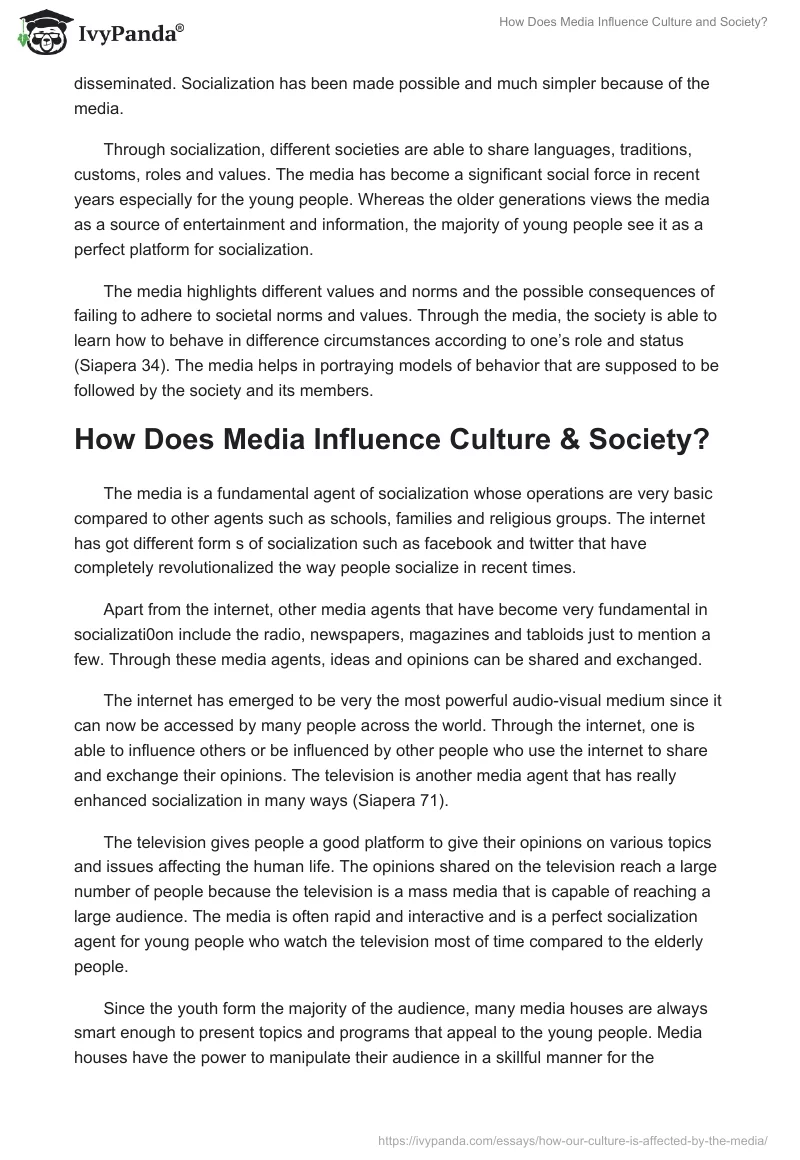 How Does Media Influence Culture and Society?. Page 3