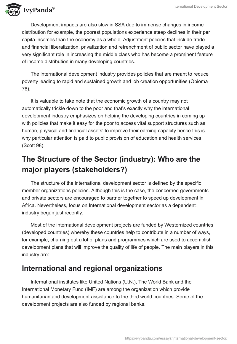 International Development Sector. Page 3