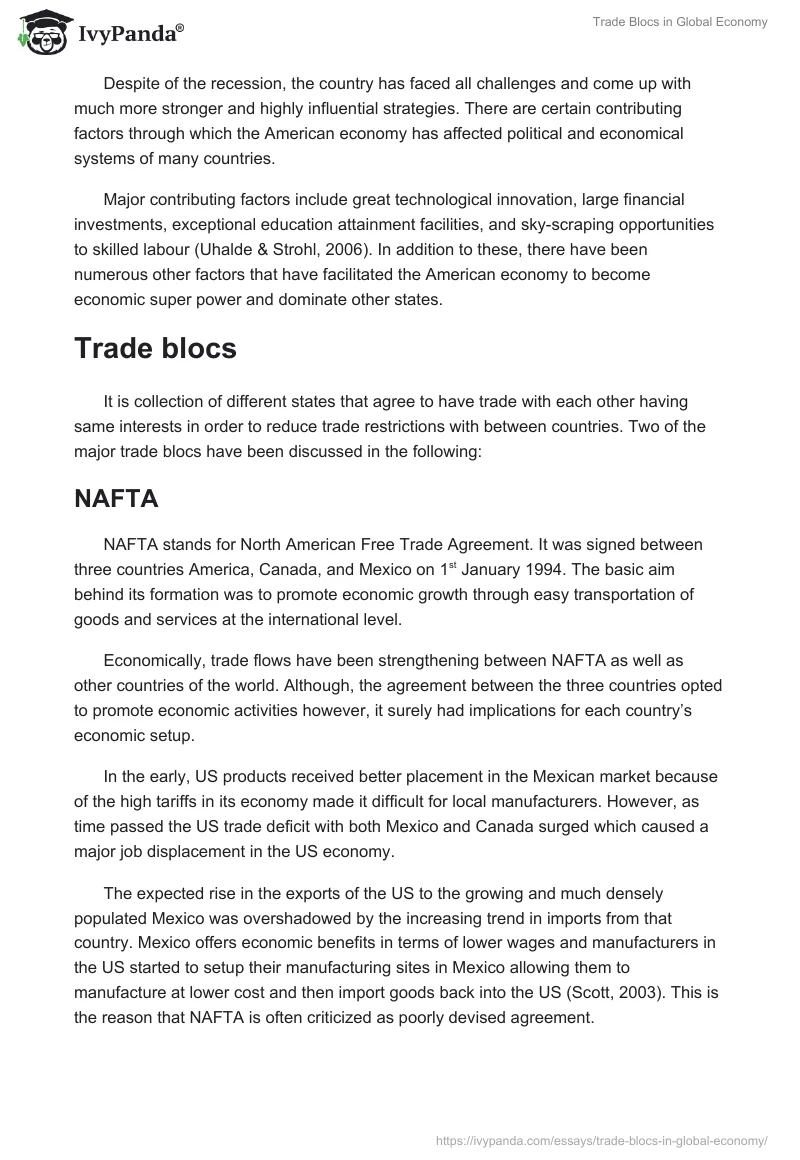 Trade Blocs in Global Economy. Page 2