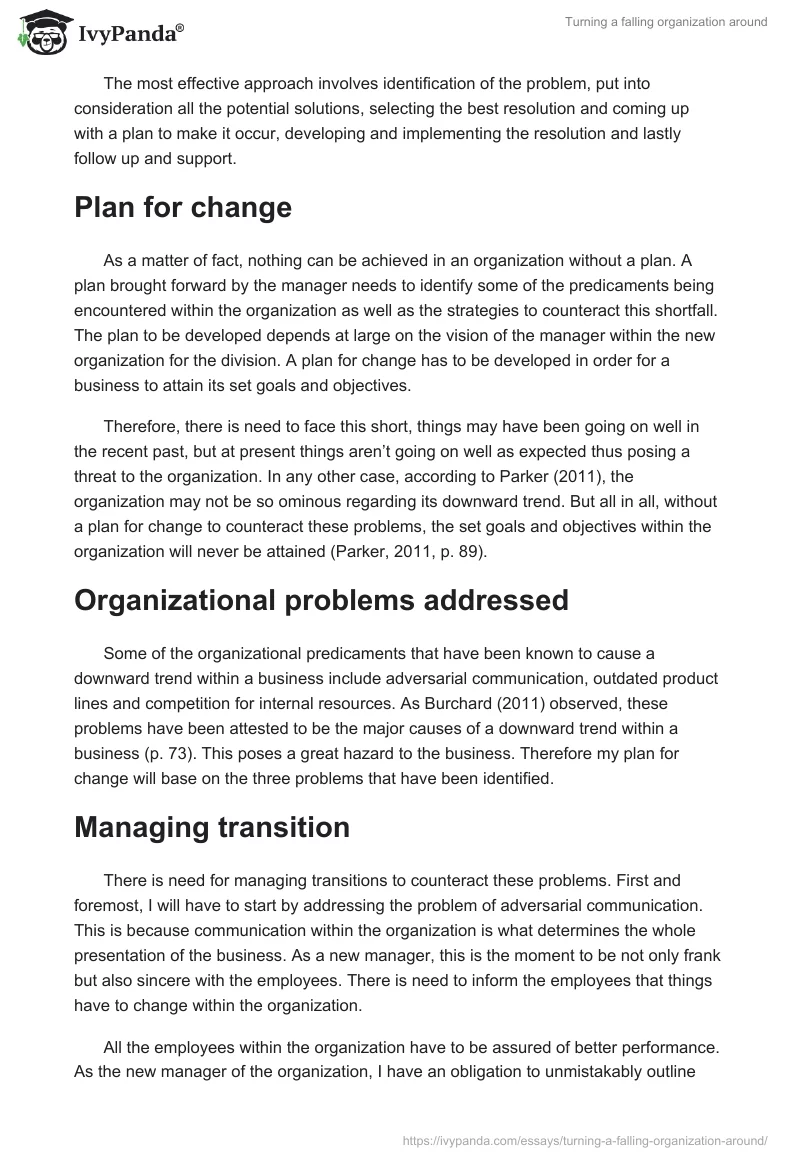 Turning a falling organization around. Page 2