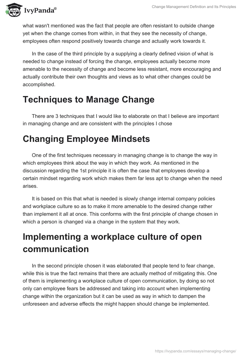 Change Management Definition and Its Principles. Page 3