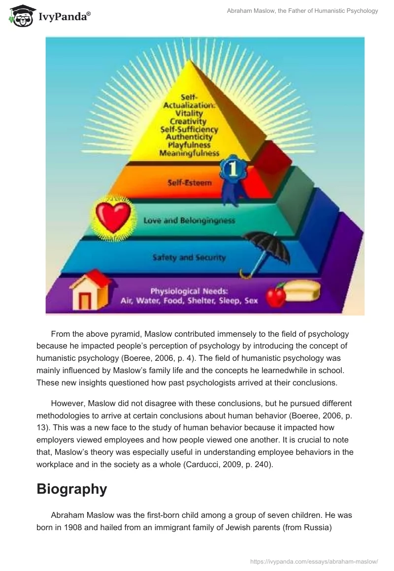 Abraham Maslow, the Father of Humanistic Psychology. Page 2