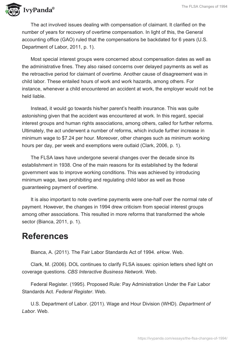 The FLSA Changes of 1994. Page 2
