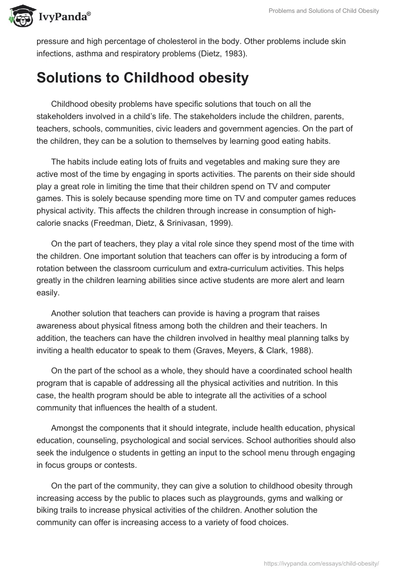 Problems and Solutions of Child Obesity. Page 2