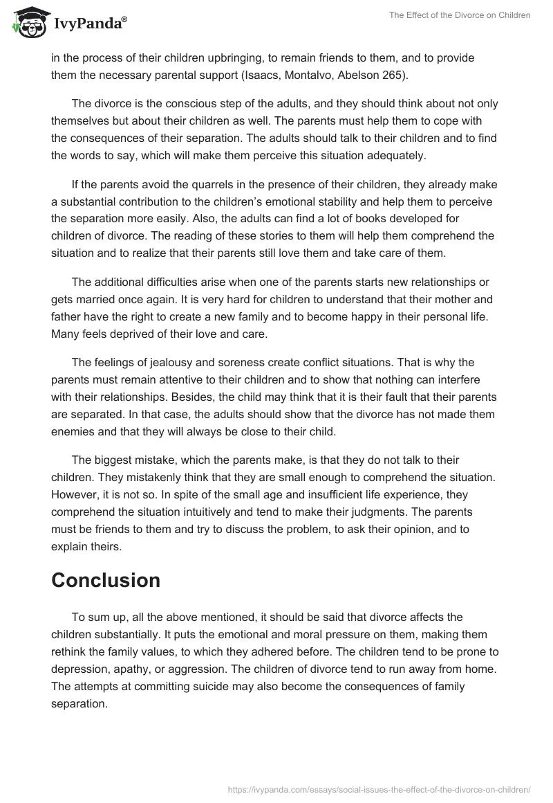 The Effect of the Divorce on Children. Page 4