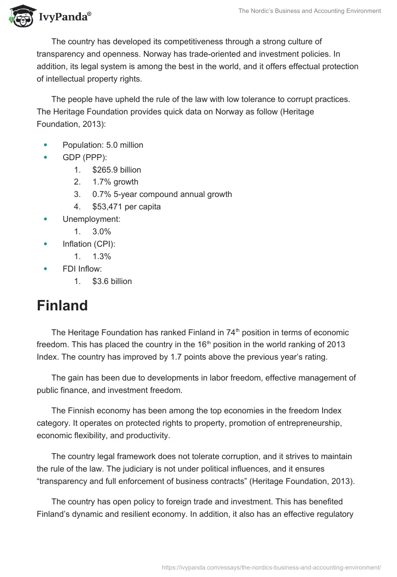 The Nordic’s Business and Accounting Environment. Page 3