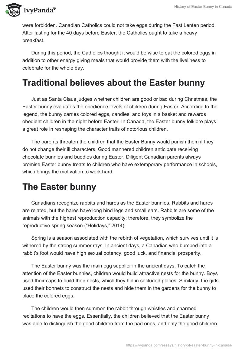 History of Easter Bunny in Canada. Page 2