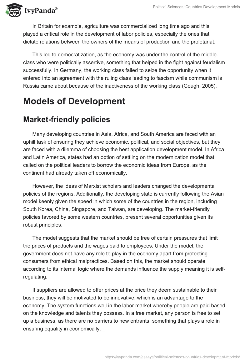 Political Sciences: Countries Development Models. Page 3