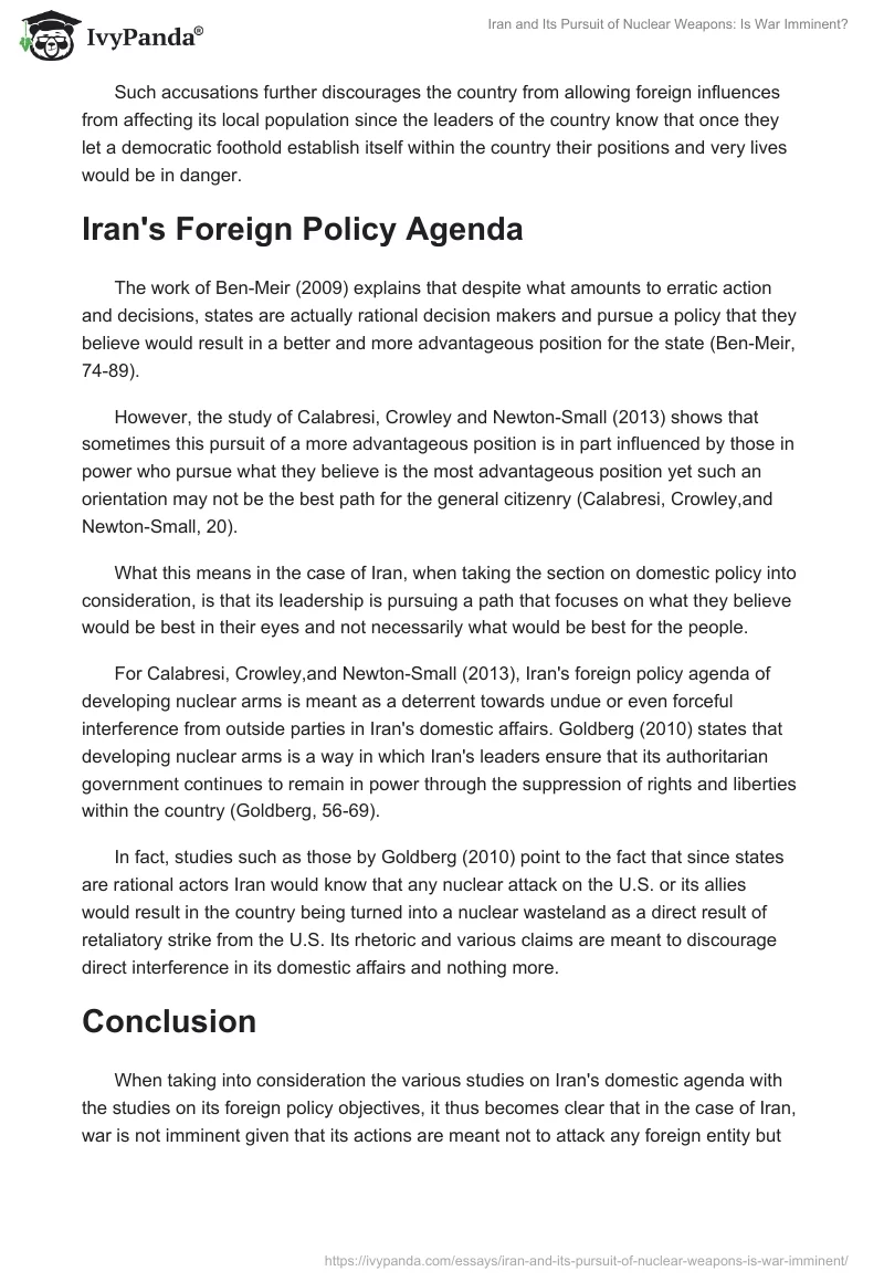 Iran and Its Pursuit of Nuclear Weapons: Is War Imminent?. Page 3