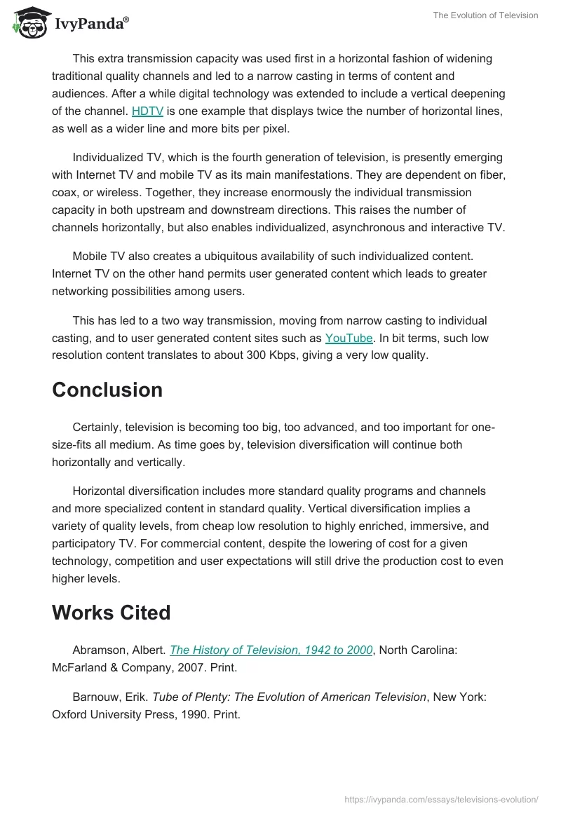 The Evolution of Television. Page 4