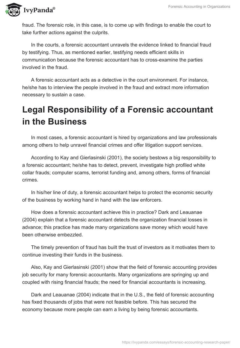 Forensic Accounting in Organizations. Page 3