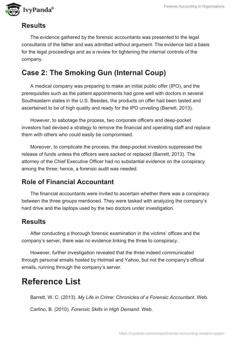 Forensic Accounting in Organizations. Page 5
