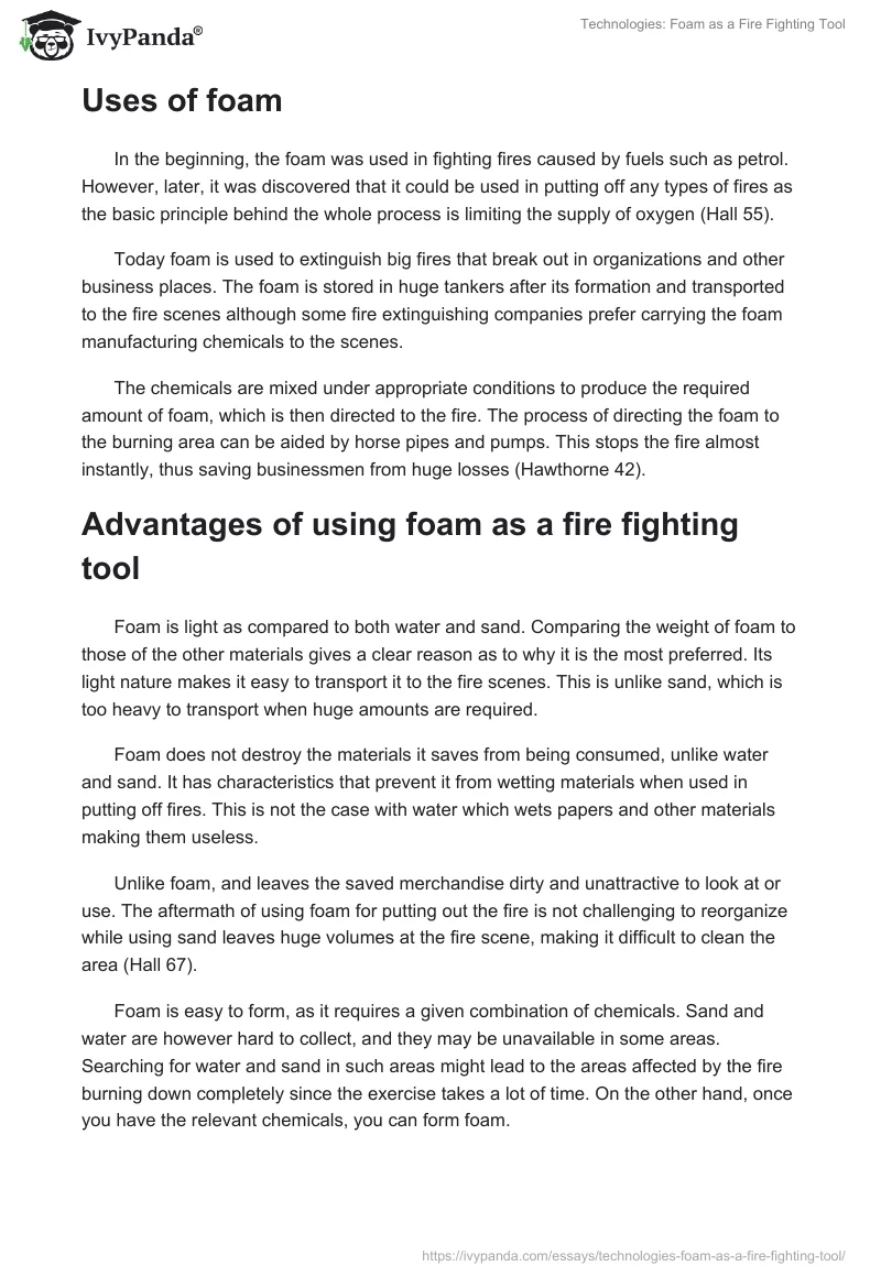 Technologies: Foam as a Fire Fighting Tool. Page 2