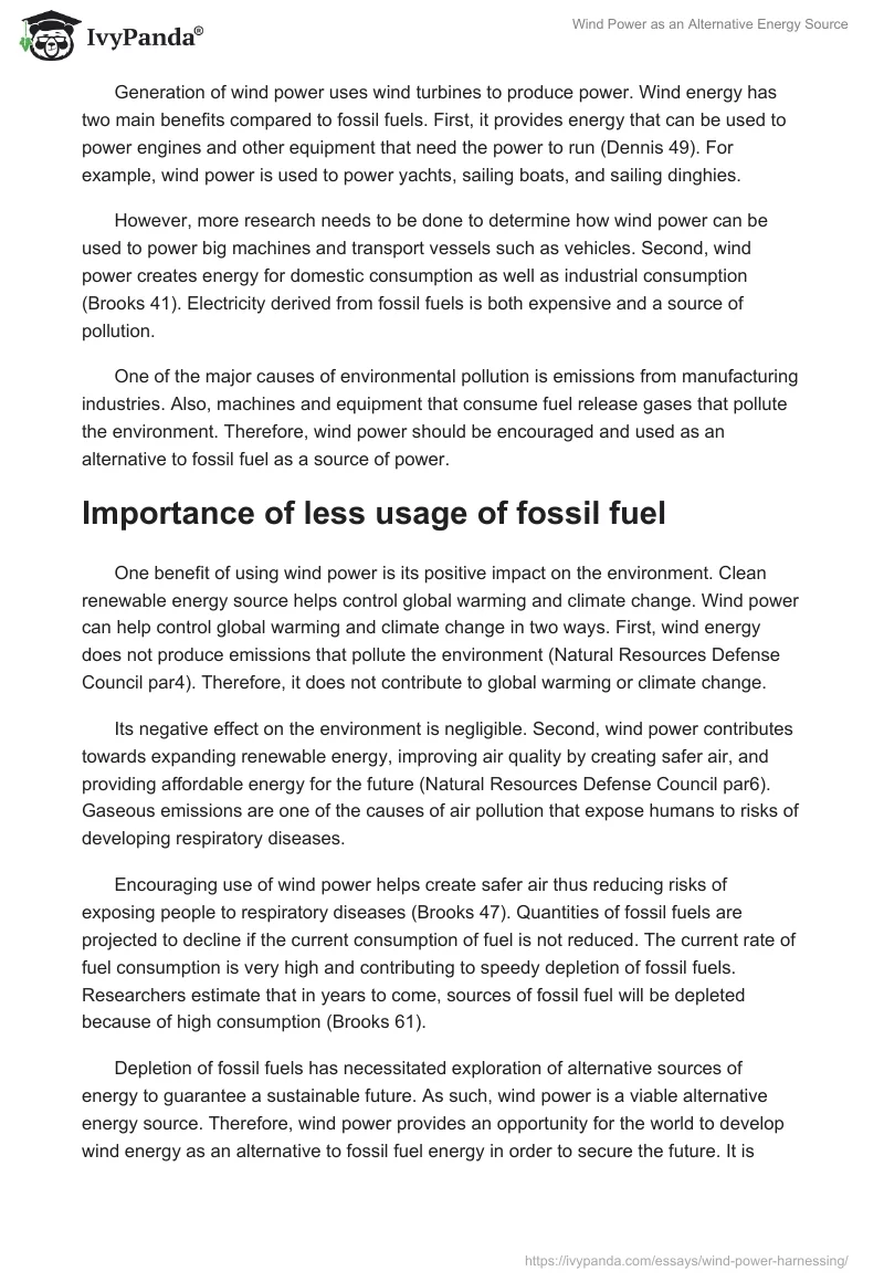 Wind Power as an Alternative Energy Source. Page 2