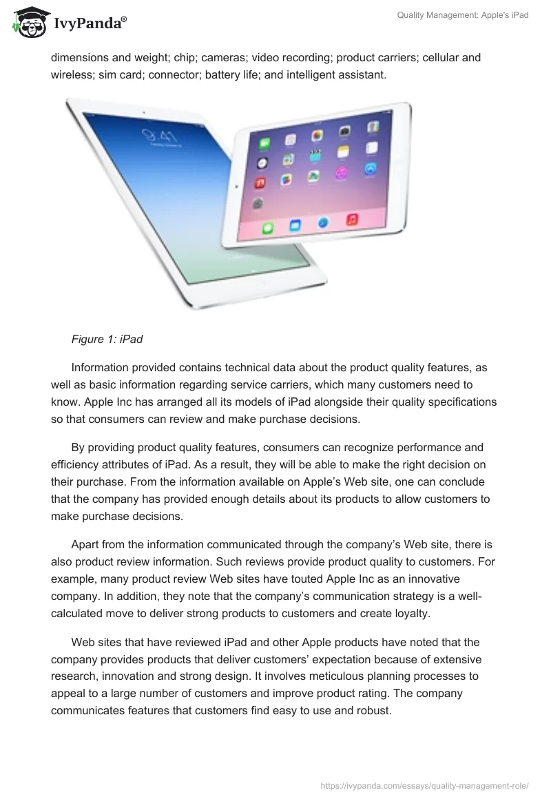 Quality Management: Apple's iPad. Page 2