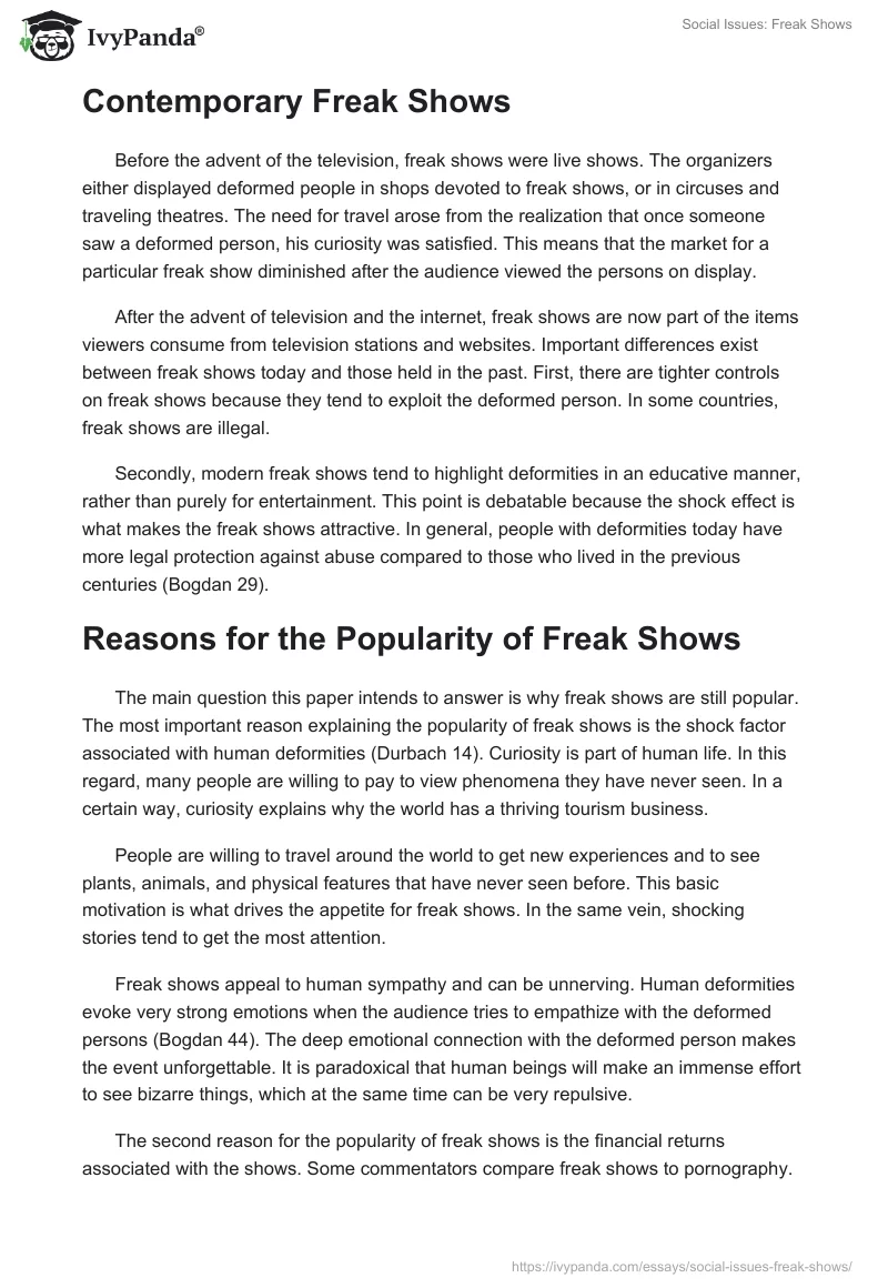 Social Issues: Freak Shows. Page 2