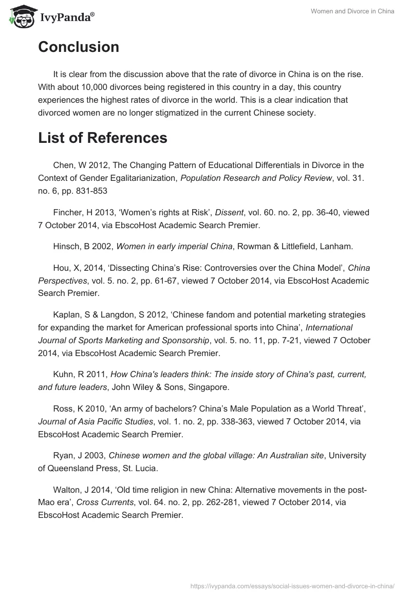 Women and Divorce in China. Page 5