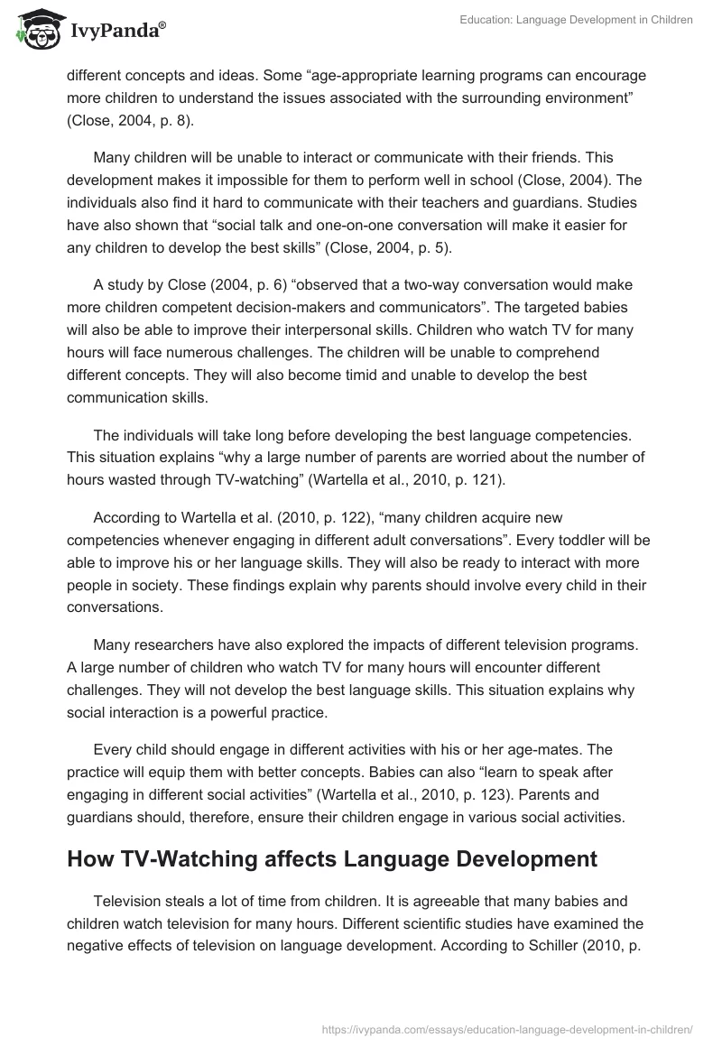 Education: Language Development in Children. Page 2