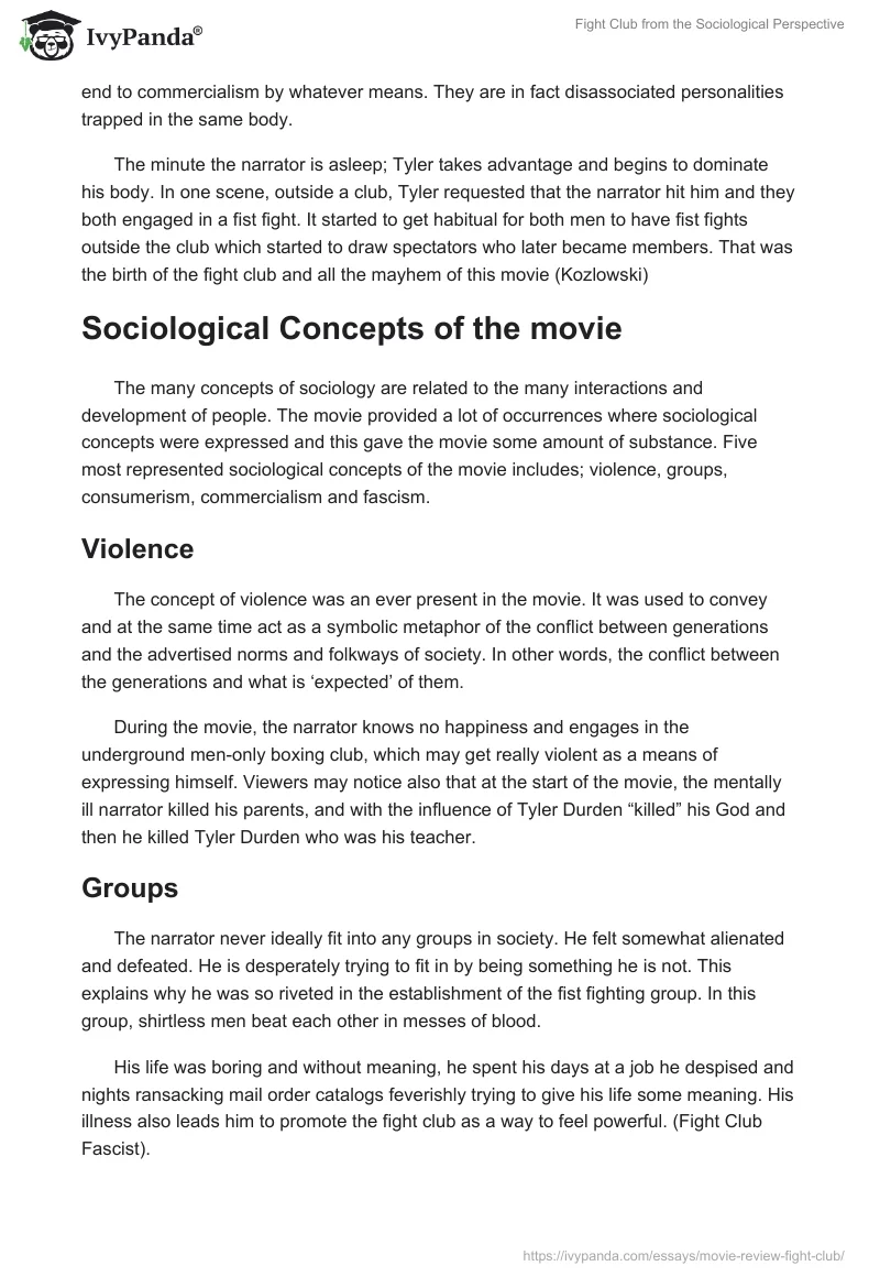 "Fight Club" from the Sociological Perspective. Page 2