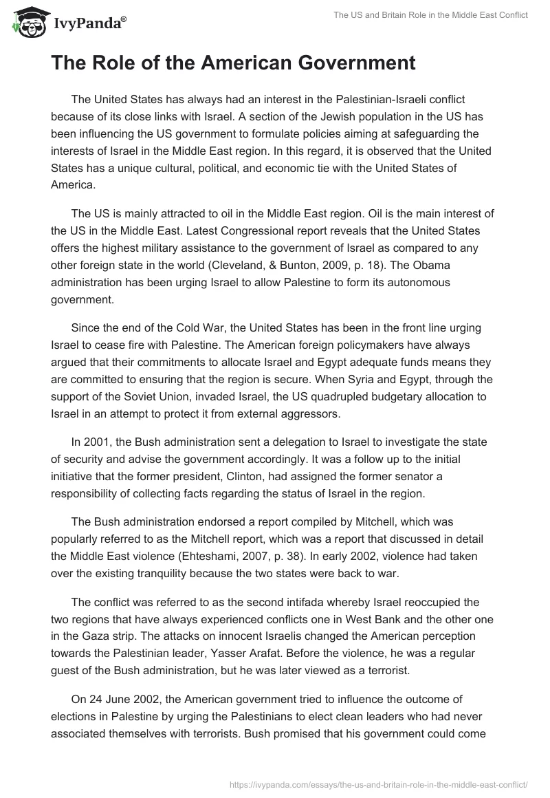 The US and Britain Role in the Middle East Conflict. Page 2